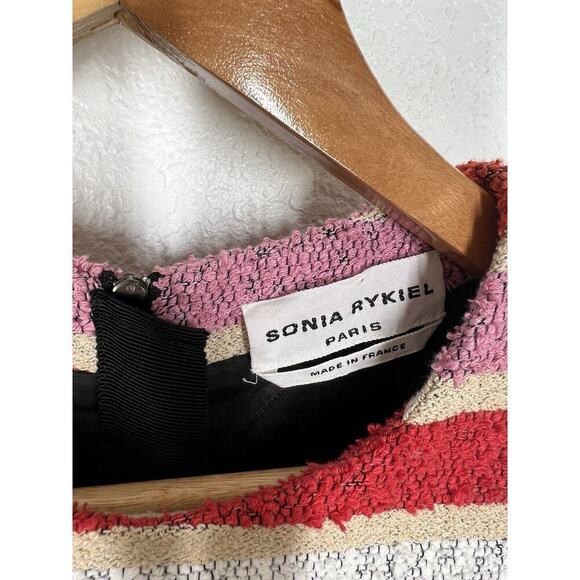 Sonia Rykiel Rainbow Striped Sheath Dress 36 French Terry Boucle US Small - Picture 3 of 7